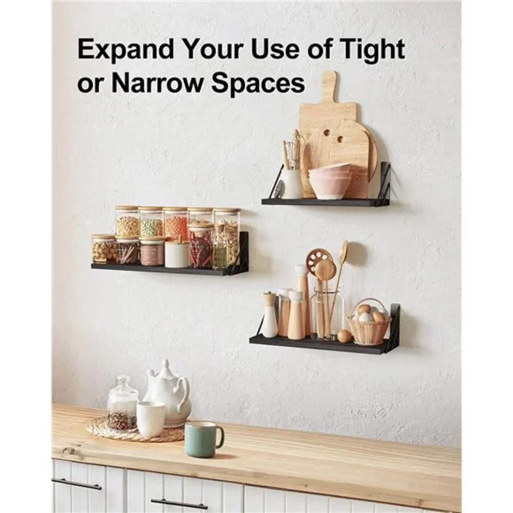 Floating Wall Shelves Set of 3 for Bedroom Decor for Living Room Kitchen Bedroom